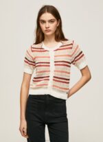 Women Multi Pepe Jeans Striped Print Cotton Cardigan 60J40235