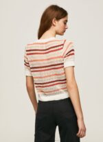 Women Multi Pepe Jeans Striped Print Cotton Cardigan 60J40235 - Image 4