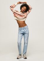 Women Multi Pepe Jeans Striped Print Cotton Sweater 60J40236 - Image 2