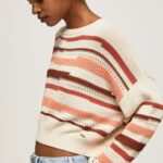 Women Multi Pepe Jeans Striped Print Cotton Sweater 60J40236