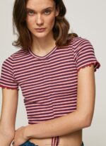 Women Multi Pepe Jeans Striped Print T-Shirt 60J40442 - Image 3