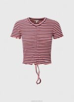 Women Multi Pepe Jeans Striped Print T-Shirt 60J40442 - Image 5