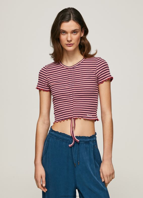 women_multi_pepe_jeans_striped_print_t_shirt_60j40442.jpg Women Multi Pepe Jeans Striped Print T-Shirt 60J40442 - Image 1