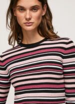 Women Multi Pepe Jeans Striped Round Neck Jersey 60J40261 - Image 3
