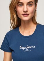 Women Navy Pepe Jeans Basic Logo T-Shirt 60J40470