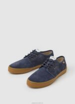 Women Navy Pepe Jeans Colin Shoe Leather Sneakers 60J40638 - Image 3