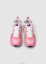 Women Neon Pink Pepe Jeans Brit Pro Neon Combined Sneakers 60J40577 - Image 2