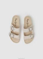 Women Nude Pepe Jeans Oban Etnic Leather Sandals 60J40672 - Image 2