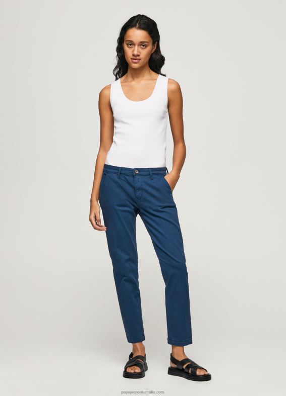 women_ocean_pepe_jeans_maura_regular_chino_trousers_60j40309.jpg Women Ocean Pepe Jeans Maura Regular Chino Trousers 60J40309 - Image 1