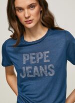 Women Ocean Pepe Jeans Strass Print Logo T-Shirt 60J40443 - Image 3