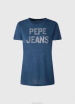 Women Ocean Pepe Jeans Strass Print Logo T-Shirt 60J40443 - Image 5