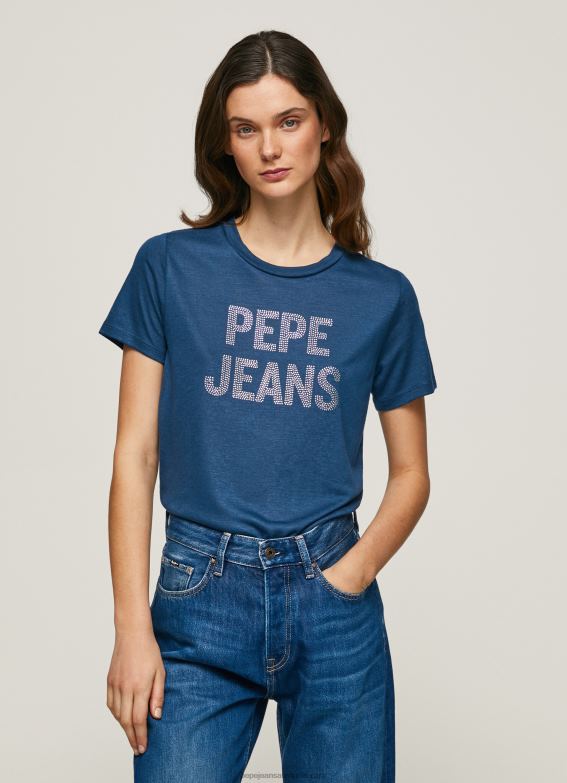 women_ocean_pepe_jeans_strass_print_logo_t_shirt_60j40443.jpg Women Ocean Pepe Jeans Strass Print Logo T-Shirt 60J40443 - Image 1