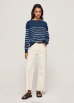 Women Ocean Pepe Jeans Striped Print Cotton Jersey 60J40237 - Image 2