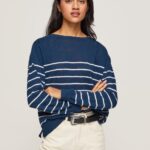 Women Ocean Pepe Jeans Striped Print Cotton Jersey 60J40237