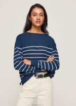 Women Ocean Pepe Jeans Striped Print Cotton Jersey 60J40237