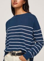 Women Ocean Pepe Jeans Striped Print Cotton Jersey 60J40237 - Image 3