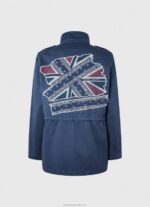 Women Ocean Pepe Jeans Union Jack Print Cotton Parka 60J40127 - Image 5