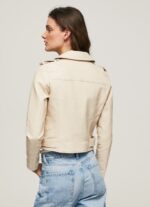 Women Off Lace Pepe Jeans Biker Jacket With Epalules Shoulders 60J40115 - Image 4