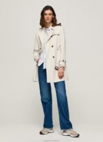 Women Off Lace Pepe Jeans Classic Twill Trench Coat 60J40106 - Image 2
