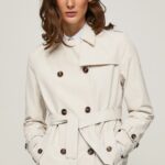 Women Off Lace Pepe Jeans Classic Twill Trench Coat 60J40106