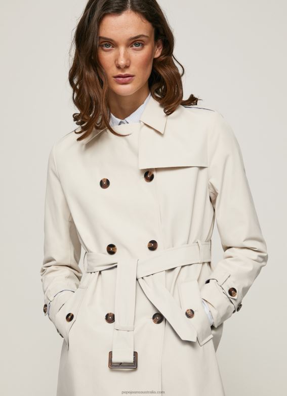 women_off_lace_pepe_jeans_classic_twill_trench_coat_60j40106.jpg Women Off Lace Pepe Jeans Classic Twill Trench Coat 60J40106 - Image 1