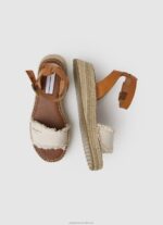 Women Off White Pepe Jeans Kate Fabric Wedge Sandals 60J40678 - Image 2