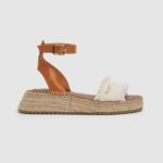 Women Off White Pepe Jeans Kate Fabric Wedge Sandals 60J40678