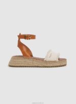 Women Off White Pepe Jeans Kate Fabric Wedge Sandals 60J40678