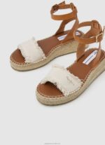 Women Off White Pepe Jeans Kate Fabric Wedge Sandals 60J40678 - Image 3