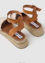 Women Off White Pepe Jeans Kate Fabric Wedge Sandals 60J40678 - Image 4