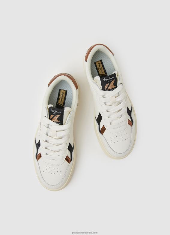 Women Off White Pepe Jeans Kore Retry Leather Sneakers 60J40571 - Image 2