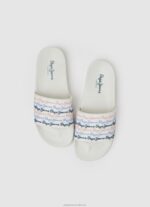 Women Off White Pepe Jeans Slider Set Beach Flip Flops 60J40691 - Image 2