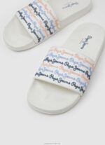 Women Off White Pepe Jeans Slider Set Beach Flip Flops 60J40691 - Image 3