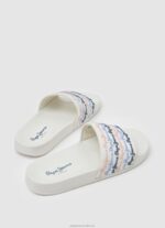 Women Off White Pepe Jeans Slider Set Beach Flip Flops 60J40691 - Image 4