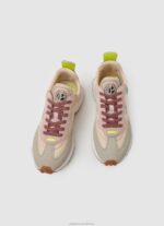 Women Pale Pink Pepe Jeans Lucky Leo Combined Sneakers 60J40579 - Image 2