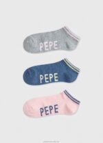 Women Pale Pink Pepe Jeans Sandi 3-Pack Socks 60J40555