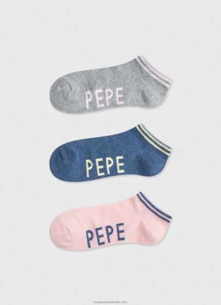 Women Pale Pink Pepe Jeans Sandi 3-Pack Socks 60J40555