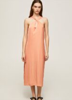 Women Peach Pepe Jeans Casey Plain Satin Dress 60J40187 - Image 2