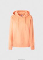 Women Peach Pepe Jeans Cotton Hoodie 60J40282 - Image 5