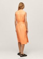 Women Peach Pepe Jeans Lapel Collar Dress 60J40212 - Image 4