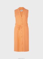 Women Peach Pepe Jeans Lapel Collar Dress 60J40212 - Image 5