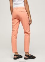 Women Peach Pepe Jeans Maura Regular Chino Trousers 60J40308 - Image 4