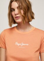 Women Peach Pepe Jeans Printed T-Shirt 60J40455