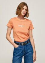 Women Peach Pepe Jeans Printed T-Shirt 60J40455 - Image 3