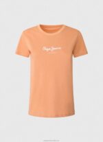 Women Peach Pepe Jeans Printed T-Shirt 60J40455 - Image 5
