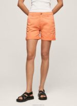 Women Peach Pepe Jeans Regular Fit Chino Shorts 60J40522 - Image 2