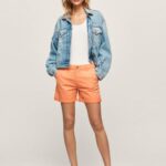Women Peach Pepe Jeans Regular Fit Chino Shorts 60J40522