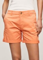 Women Peach Pepe Jeans Regular Fit Chino Shorts 60J40522 - Image 3