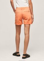 Women Peach Pepe Jeans Regular Fit Chino Shorts 60J40522 - Image 4