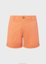 Women Peach Pepe Jeans Regular Fit Chino Shorts 60J40522 - Image 5